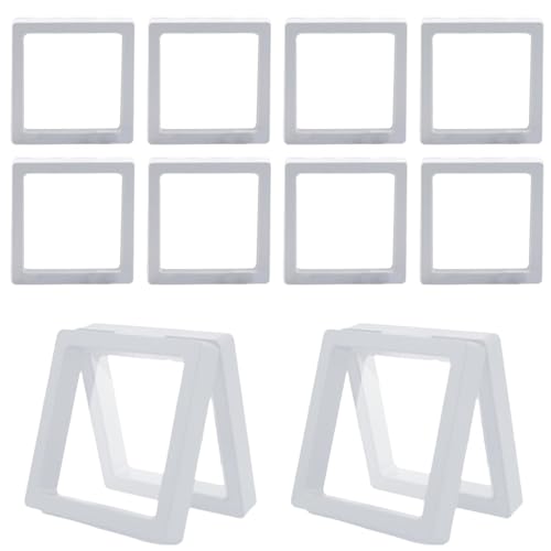 Vitrina flotante , Vitrina de joyería flotante , Caja de almacenamiento flotante , caja expositora de 10 Uds., Organizador transparente de coleccionables de película de PE para el hogar y el negocio p