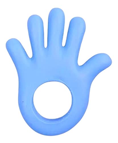 Mordedor Infantil Bebê Mãozinha Macio +4 Meses Azul Pais E Filhos