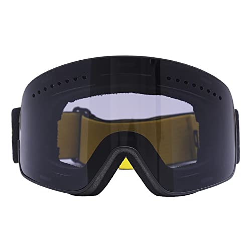 Lunettes de ski magnétiques sphériques noires pour sports d'hiver avec protection UV