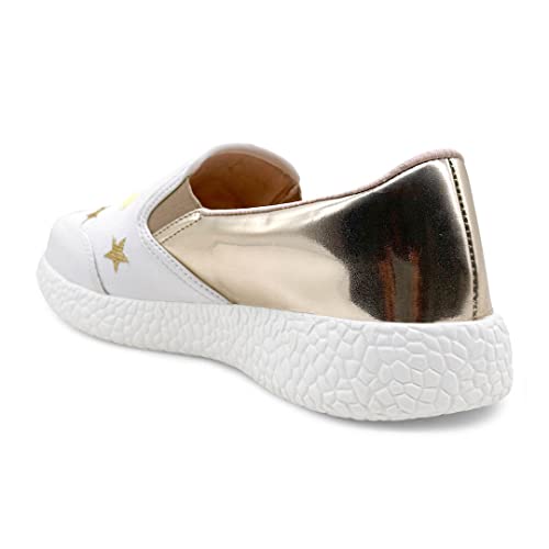 Image of KazarMax Women PU Embroidered Slipon Sneakers | Loafer| Casual Shoes
