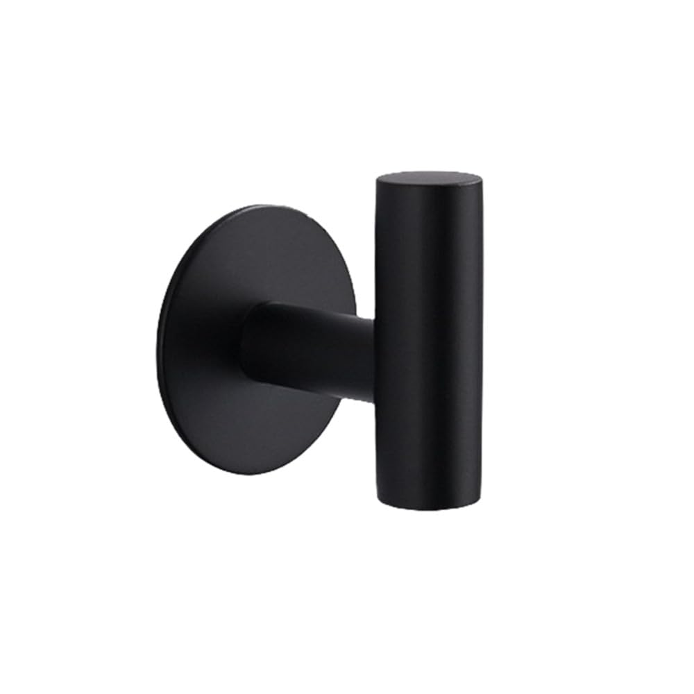 Lcanallyms Glue-Black Wall Hooks, Coat Hook Bathroom Hooks Door Key Clothes Hanger Robe Towel Holder Organizer Hanging Kitchen Hardware,Glue,Ss(Glue-Black)