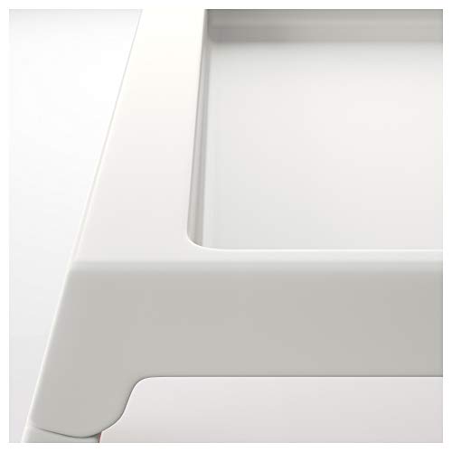 Ikea Reinforced Polypropylene Plastic Multipurpose Foldable Bed Tray (White, Length: 56 cm/22", Width: 36 cm, Height: 26 cm)