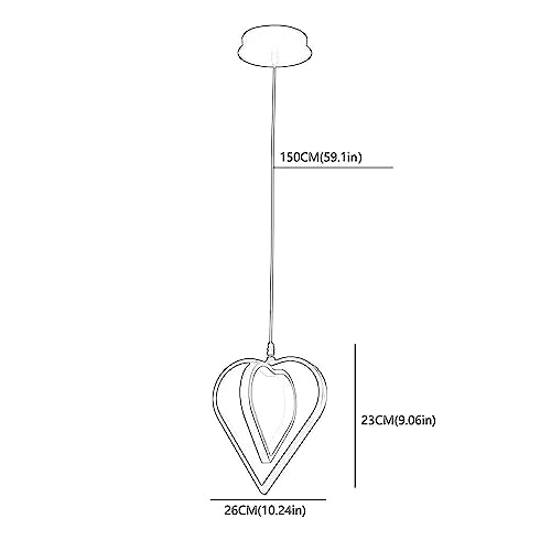 Plafonnier géométrique coeur en métal noir avec source LED 18W haut de gamme