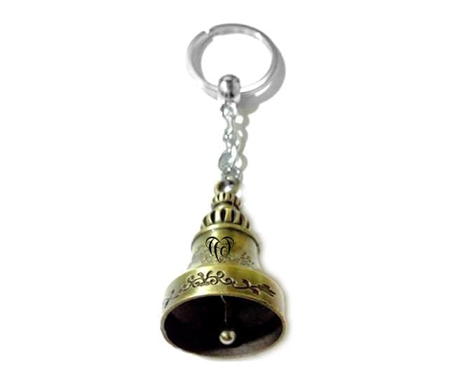 Image of Classic Antique Tibetan Temple Bell Shaped Keyring for Gift Gaurdian bell for Car Bike Bags Metal Key ring Key Chain Bag Charm Gift