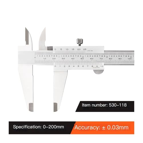 Calibrador Vernier 200 mm acero inoxidable miniatura 2