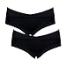 Intimate Portal Women Under The Bump Maternity Cradle Brief Pregnancy Underwear Cotton 2-Pk Black M