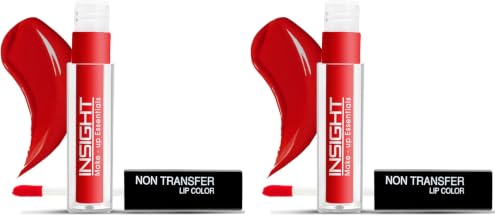 Image of INSIGHT Non Transfer Liquid Lipstick- Sunset Red| Waterproof| Matte Finish| Transfer & Smudge Proof| Lightweight| 12 Hr Wear| Highly Pigmented 4 ml (Pack of 2)