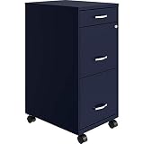 LYS SOHO Box/File/File Mobile Navy File Cabinet, 3 Drawer