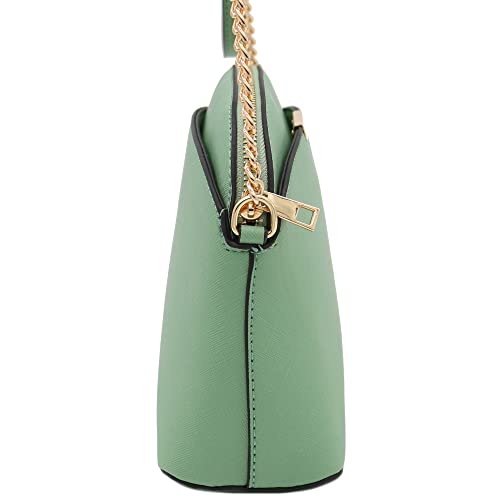 Image of FashionPuzzle Saffiano Small Dome Crossbody bag with Chain Strap