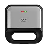 Sandwichera Solac Buon Piatti 3 en 1 | 750W | Placas Intercambiables (Gofre, Grill, Sandwich) | Asa Fría | Recubrimiento Antiadhesivo | Enrollacables, Almacenaje Vertical y Horizontal | Cable 65 cm