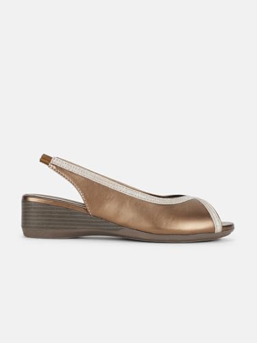 Image of Marc Loire Women's Open Toe Block Heel Metallic Fashion Sandals for Everyday