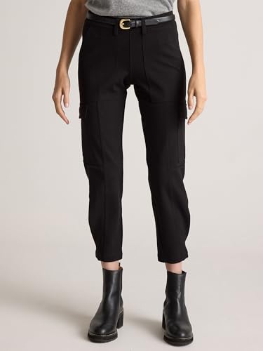 Women's High Rise Tapered Cargo Pants,Cropped Inseam Casual Summer Pants Fit for Work & Sport2