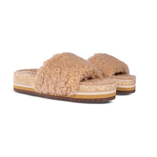 Fleks Cito Slide - Women's super soft curly teddy bear shearling, comfortable arch, cushioned midsole, Slipper,2