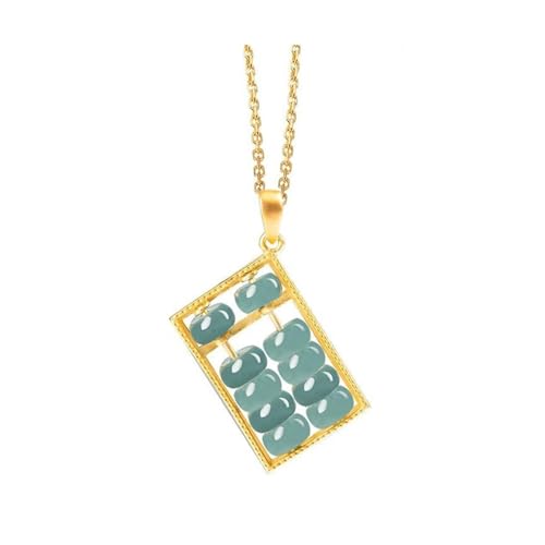 Collier boulier bleu en jade naturel A et sa chaîne en argent S925 pour femme
