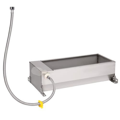 Svauoumu Tränkebecken mit 1/2 Zoll Schwimmerventil, Automatisches Ziegentränkebecken aus Edelstahl für Rinder, Pferde, Schafe, Hunde und Geflügel Tränken Viehbedarf