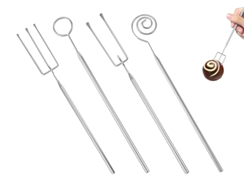 Anlising Fourchettes à Chocolat, 4PCS Fourchettes à Fondue en Acier Inoxydable, Fourchette Chocolaterie, Fondue chocolat Fourchéttes, Fourchette à Tremper Chocolat, pour Chocolat, Dessert