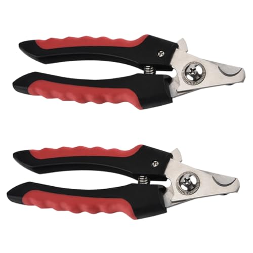 IWOWHERO 2個 犬 爪 クリッピング 猫 爪 はさみ ステンレス スチール 爪 クリッパー 猫 爪 ドリル ペット 爪 クリッパー