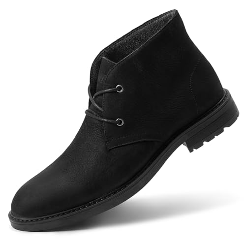 Image of Arkbird Chukka Boots for men, Grainy Leather Lace-up Ankle Boot Fashion and Comfort Casual Oxfords