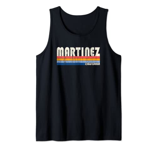 Vintage Retro 70s 80s Style Hometown of Martinez, CA Tank Top