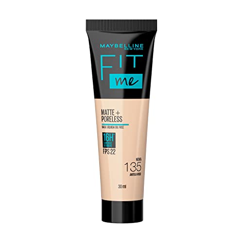 Base Líquida Maybelline NY Fit Me Matte FPS 22 Cor 135 (Antiga N100), 30ml