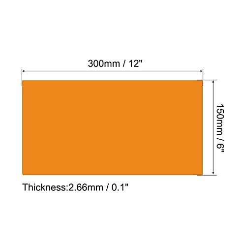 Image of MECCANIXITY PMMA Acrylic Sheets Colored Non Transparent 12 x 6 Inch Orange for Glass, DIY, Painting, Art Craft