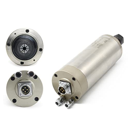 RATTMMOTOR 2.2KW 110V Water Cooled Spindle Motor 80mm, 24000RPM High Speed Spindle Motor ER20 Collet 15A 400HZ for CNC Router Engraver Milling Machine