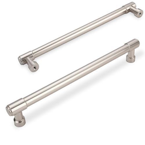 Amasideca 10 Pack Brushed Satin Nickel Cabinet Pulls 12.6 Inch(320mm) Hole Centers Kitchen Cabinet Handles Drawer Pulls