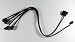 PWM Female to 4 x PWM Male Computer Case Fan Splitter Power Connector Black Sleeved Adapter Cable