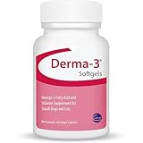 Ceva Derma-3 Softgels, Omega-3 Fatty Acid & Vitamin Supplement for Small Dogs + Cats (60 Count)