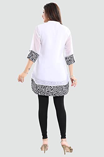 Image of Keshubaba Women's Short Tunics with Neckline Embroidery |Kurti Tops | Short Kurti | Short Kurti for Women | Short Kurti for Girls