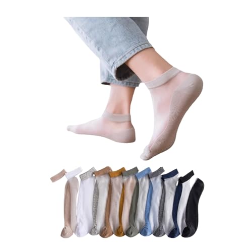 Crystal Silk Ankle Socks, Men Ultra-Thin Sheer, Breathable Mesh, Lightweight Odor-Free Comfort, Summer All Season Boys