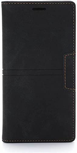 Étui portefeuille en cuir KANUZ pour iPhone 14 Pro avec support cartes et clapet antichoc noir