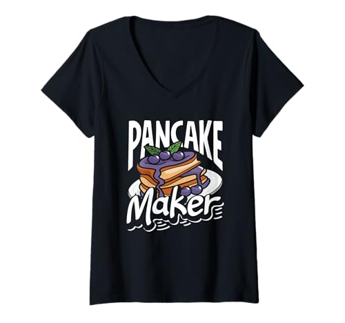 Mujer Máquina para hacer tortitas Blueberry Bliss Camiseta Cuello V