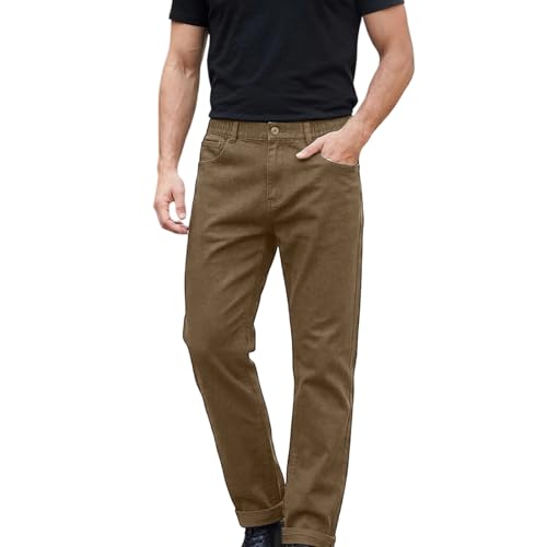 Pantalones para el tiempo libre de corte recto con botones funcionales
