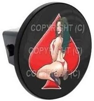 Custom Class 3 Tow Hitch Receiver 2" Insert Plug Truck & SUV - Girl RED Spade F Style-9856-6700