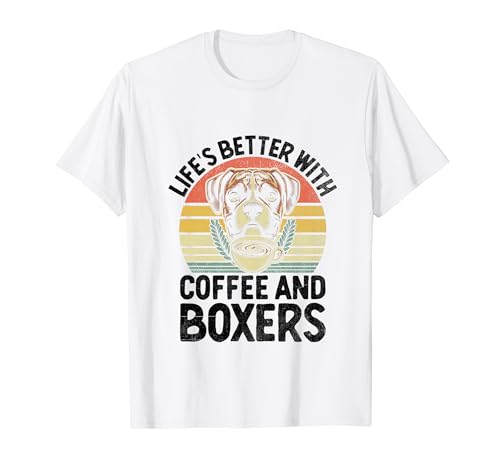 Retro Life 's Better With Coffee And Boxers Caffeina Boxer Maglietta