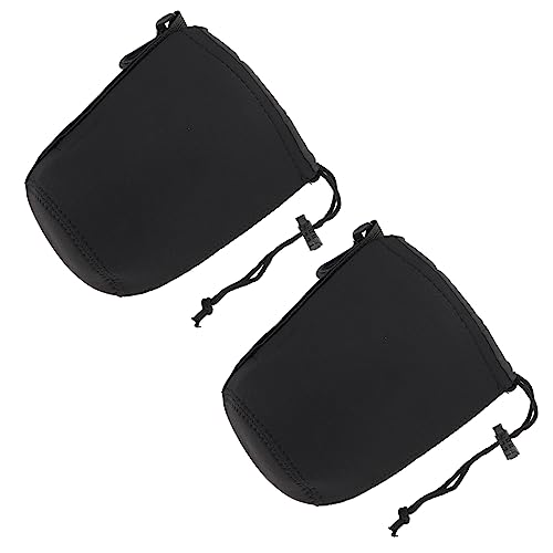 OFFSCH 2pcs Camera Lens Bag Lenses Cases Pouch for DSLR Camera Lens Wide Padded Neoprene Accessories Number
