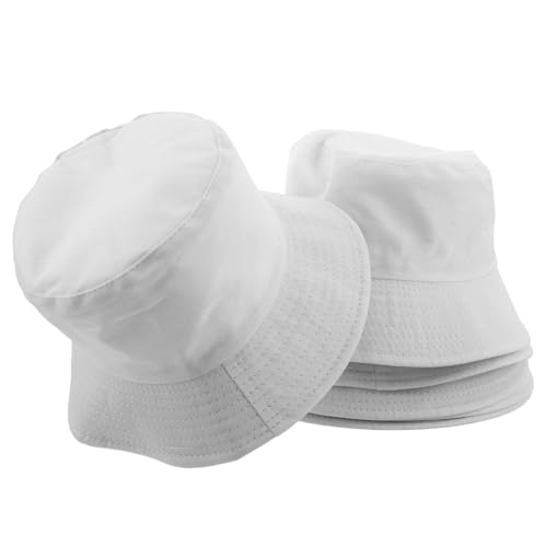 Chapeau seau respirant et lavable : lot de 6 bobs blancs enfants