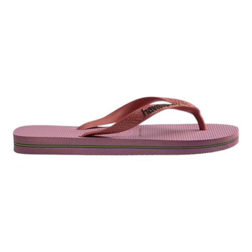Image of Havaianas Women's Brazil Logo Flip Flops, Spring and Summer Sandals for Women, Rose Chiffon, 7 /8