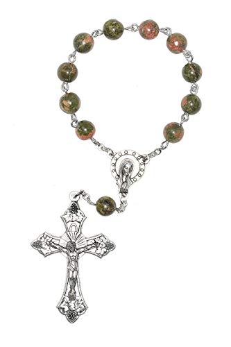 One Decade Pocket Rosary made with Unakite Gemstones