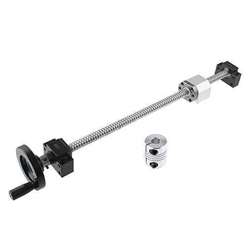 ANWOKIT SFU1605 Ball Screw 900mm BallScrews with a Ballnut + Handwheel nut + BK12/BF12 End Support, and Coupler with end Machining High Precision for CNC Machinery Machine