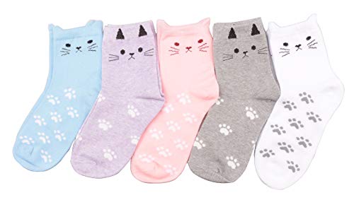 Image of Tandi Kids Girls Cotton Cute Socks Low Cut Crew Ankle No Toe Seam Pack of 5