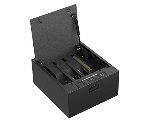 RPNB Gun Safe,4-Pistol Multifunction Gun Safe,California DOJ Certified,Quick-Access Firearm Safety Device with Digital Key Pad & Biometric Fingerprint