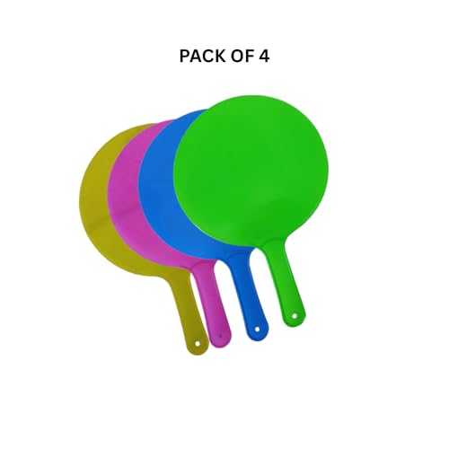 Image of Multicolor Plastic Handheld Summer Cooling Fan - Lightweight Thin Hand Fan with Strong Airflow | Easy to Carry Outdoor Travel Fan | Plastic Hand fan manual for daily use (4)