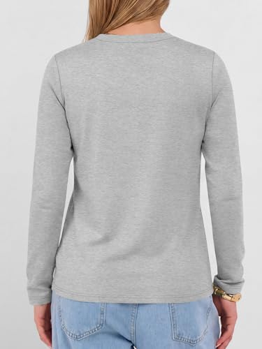 Image of ANRABESS Women's Long Sleeve Shirts V Neck Fall Tops | Soft Comfort Wrinkle Free Tshirts, Basic Tee, Winter Layer Clothing, Business Casual Work Fall Outfits, Travel Daily Wear