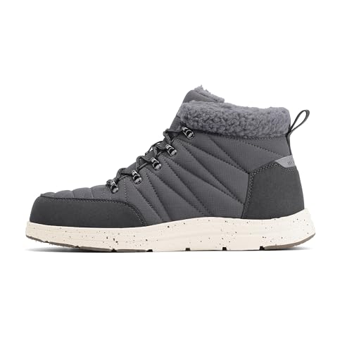 Bruno Marc Men's Winter Boots, Warm Fur Lined Lightweight Walking Boots, Faux Leather, Shock-Absorbent EVA Insole, Non-Skid Outsole, Casual Travel Gift, Size 8,Grey,SBSB2311M