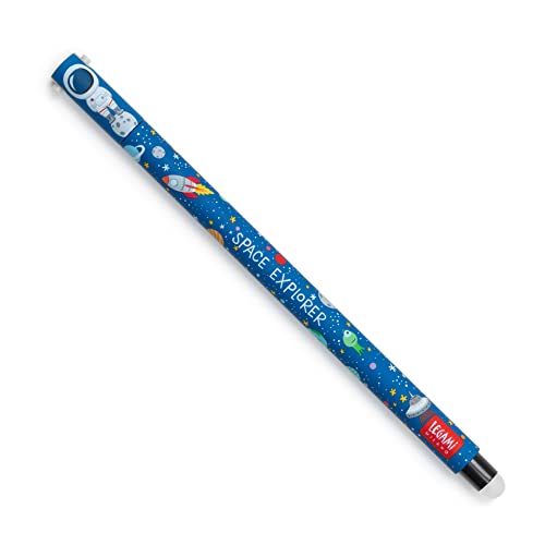Legami - Penna Gel Cancellabile, Sfera sull'Estremità per Rimuovere l'Inchiostro senza Consumare il Foglio - Inchiostro Nero Termosensibile, Diametro Punta 0,7 mm - Tema Astronaut