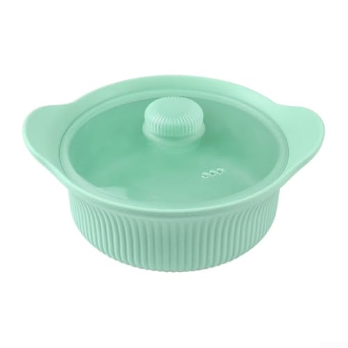 DAZZLEEX Olla de vapor de silicona compatible con microondas y freidora de aire con tapa, bloquea nutrientes y sabores para una preparación rápida y saludable de comidas (caldera grande verde)
