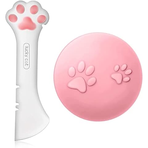 2 Pcs Pet Food Can Supplies Set, Vikano Multi-Functional Pet Food Can Spoon with 2 Pieces Universal Silicone Can Covers Mini Spatula Can Opener for Pet Cat Dog Feeding Can and Wet Food Storage (Pink) Cover