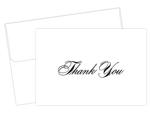 Image of Great Papers! Black Thank You Note Cards with Envelopes, 4.875 inchx3.375 inch, 24 Count (10610)